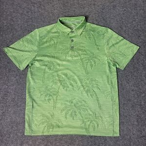 Tommy Bahama IslandZone Performance Mens Golf Polo S Green Palm Tropical Coast